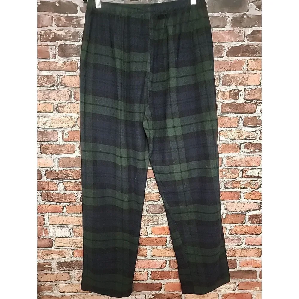 Polo Ralph Lauren Flannel Pajama Lounge Pants  Drawstring  XL Green Blue Pony‎